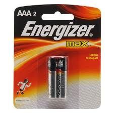 CARTELA C/2 PILHAS PALITO AAA2 ENERGIZER MAX