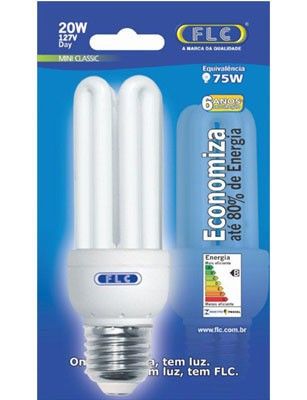 LAMPADA FLUOR COMPACTA TRIPLA 25W-127V (ILUMINAÇÃO 90W)